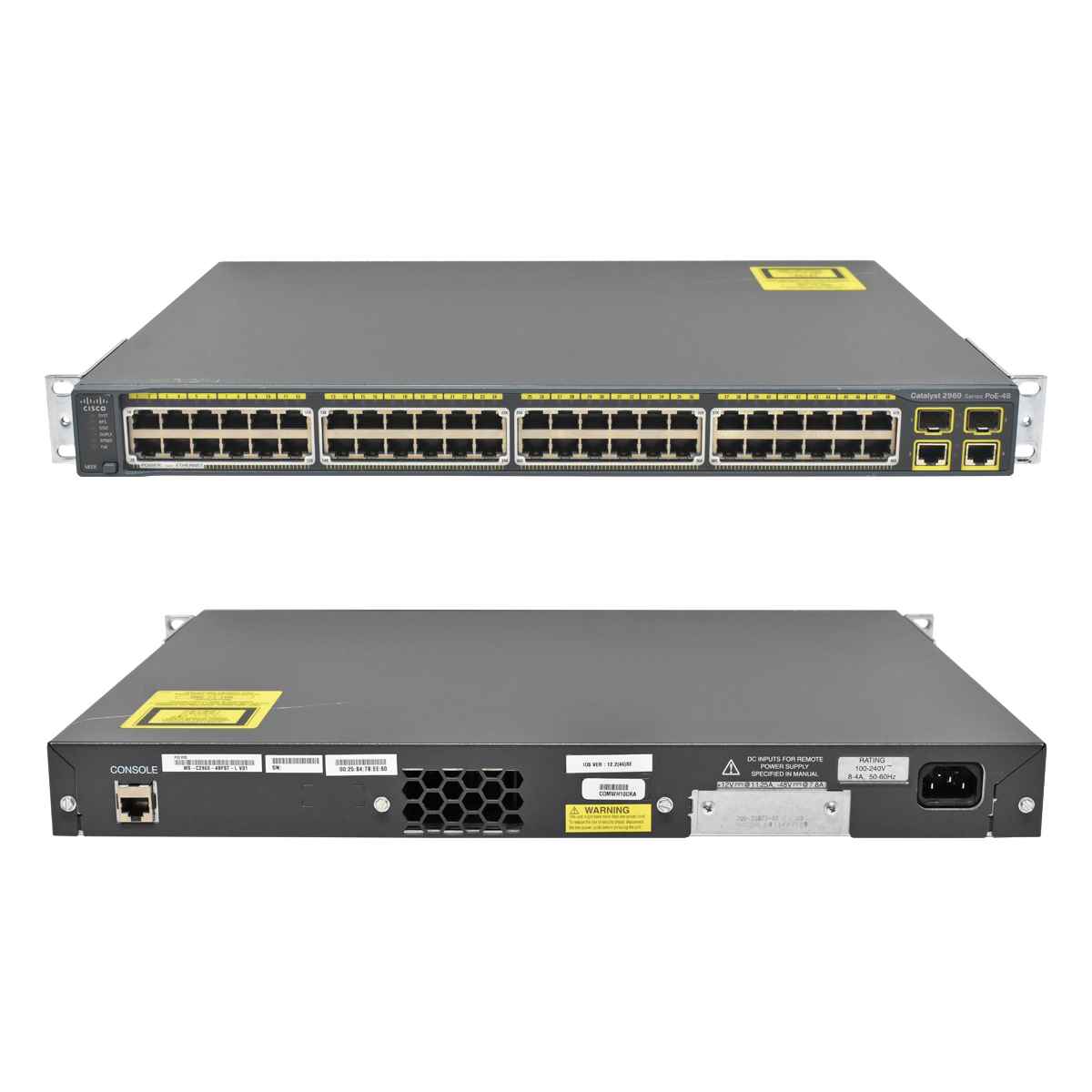 Cisco Catalyst WS-C2960-48PST-L 48-Port Fast Ethernet PoE Switch 2x1000Base-T 2xSFP