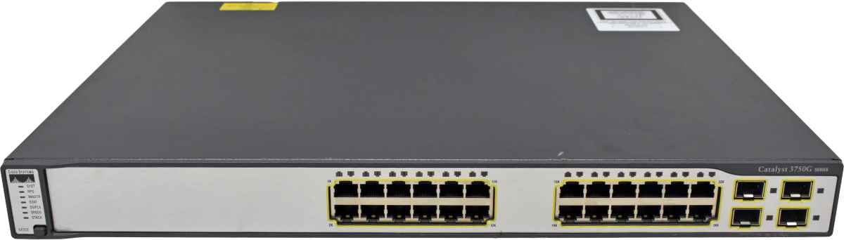 Cisco WS-C3750G-24TS-S1U 24-Port RJ-45 Stackable GE Switch 4 x SFP