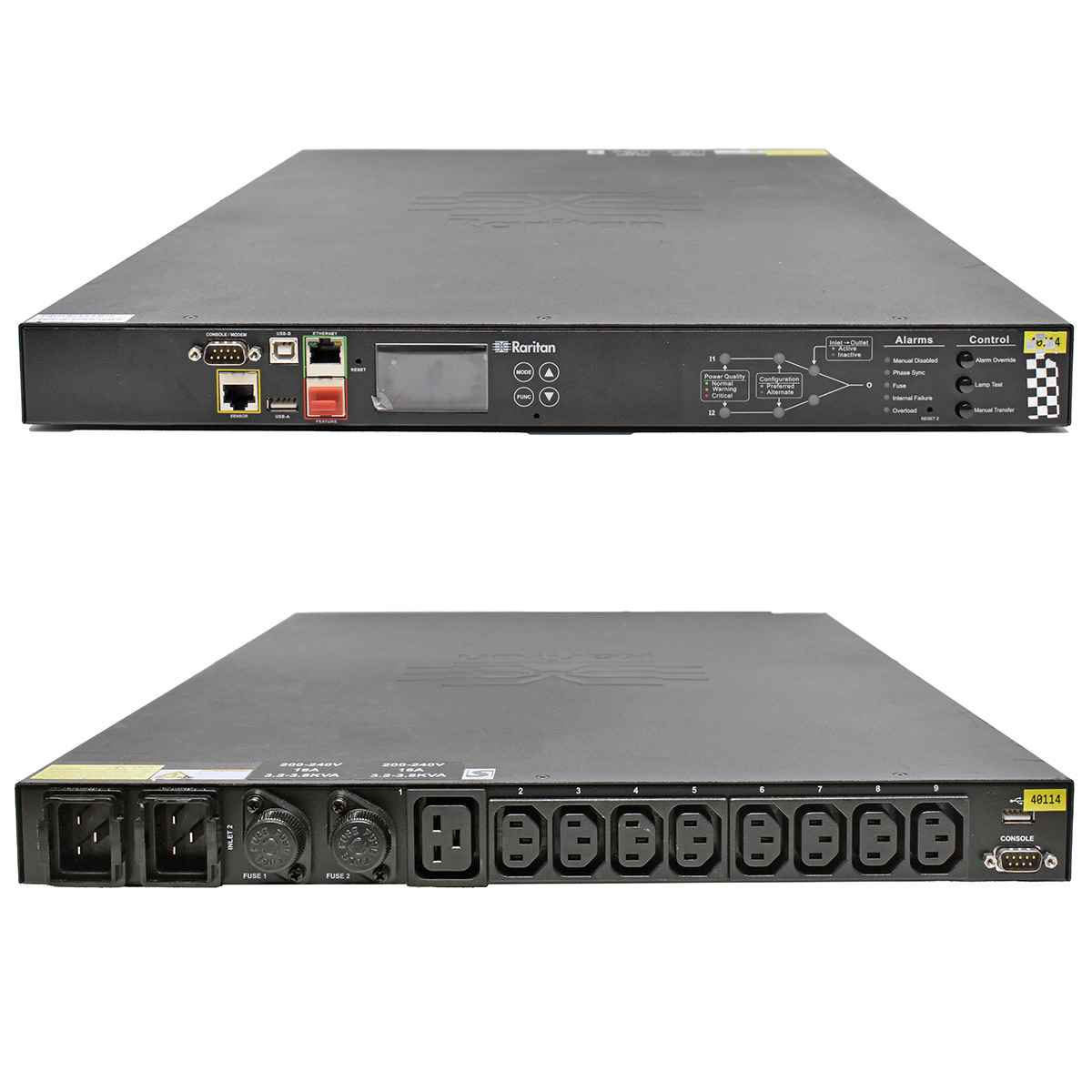 Raritan PX3TS-1875CR Intelligent Rack Transfer Switch 8 x C13, 1 x C19 Output 3,7KW Raritan PX3TS-1875CR Intelligent Rack Transfer Switch 8 x C13, 1 x C19 Output 3,7KW