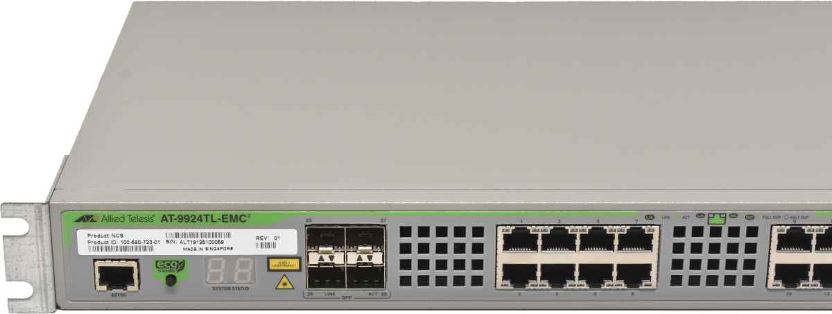 Allied Telesis AT-9924TL-EMC2 24-Port GE Switch 4x SFP Rack Ears