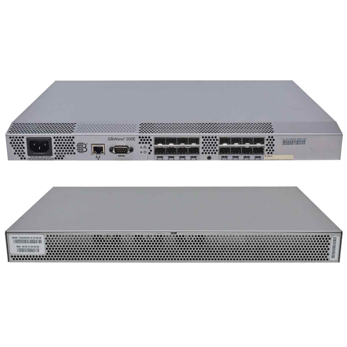 Brocade SilkWorm 200E SM-210E-R0000 80-1200035-01 4G 16Port FC Switch + 10 GBICs Brocade SilkWorm 200E SM-210E-R0000 80-1200035-01 4G 16Port FC Switch + 10 GBICs