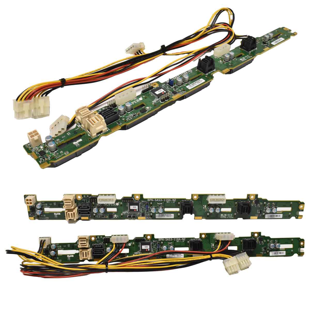 Supermicro Backplane BPN-SAS3-116A-N2 12G für CSE-119U 10x 2.5“ +2 Power Kabel Supermicro Backplane BPN-SAS3-116A-N2 12G für CSE-119U 10x 2.5“ +2 Power Kabel