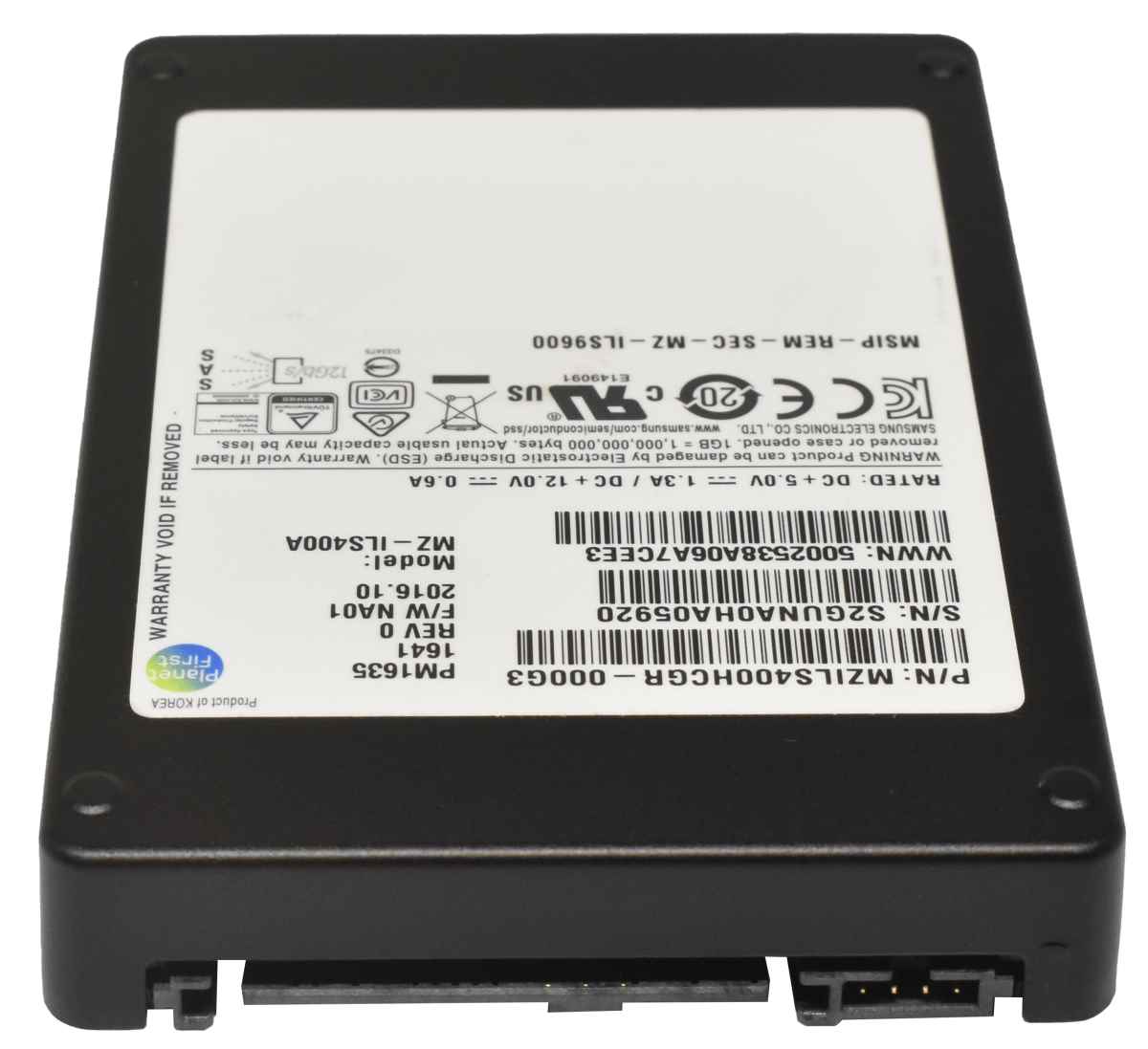 Samsung PM1635 400GB 2.5" 12Gbps SAS SSD MZ-ILS400A 512 Bytes