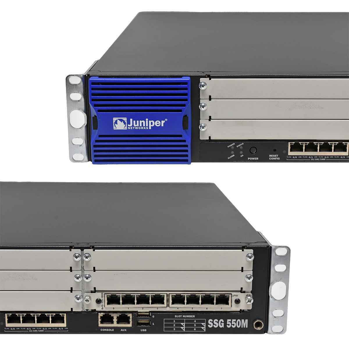 Juniper SSG 550M 12-Port RJ-45 GE VPN Firewall 2x PSU +Module 710-017525 +Rack Ears