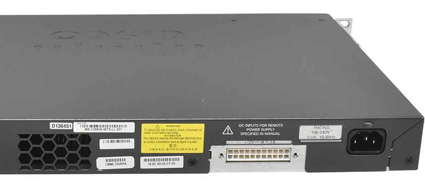 Cisco WS-C2960X-48TS-LL 48-Port RJ-45 GE Switch 2x SFP GE +Rack Ears Cisco WS-C2960X-48TS-LL 48-Port RJ-45 GE Switch 2x SFP GE +Rack Ears