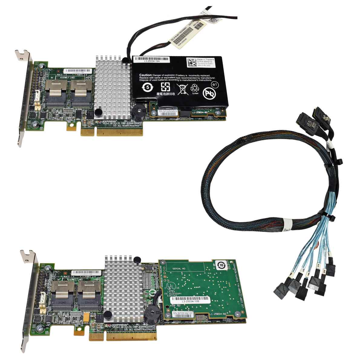 Dell LSI Raid Controller L3-25121-74B 003NDP + BBU + 2xSAS/6xSATA Kabel LP Dell LSI Raid Controller L3-25121-74B 003NDP + BBU + 2xSAS/6xSATA Kabel LP