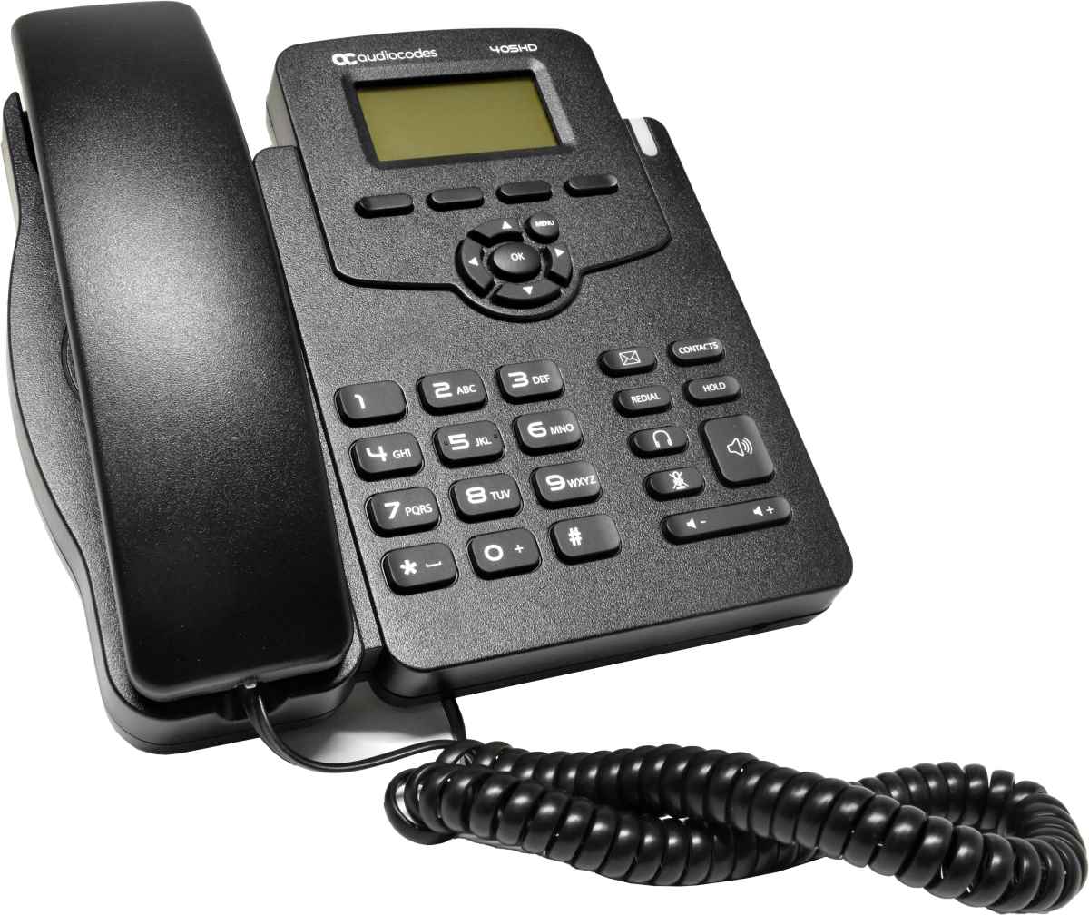 Audiocodes 405HD IP Phone black PoE Systemtelefon GGWV00597 LCD Display +Stand