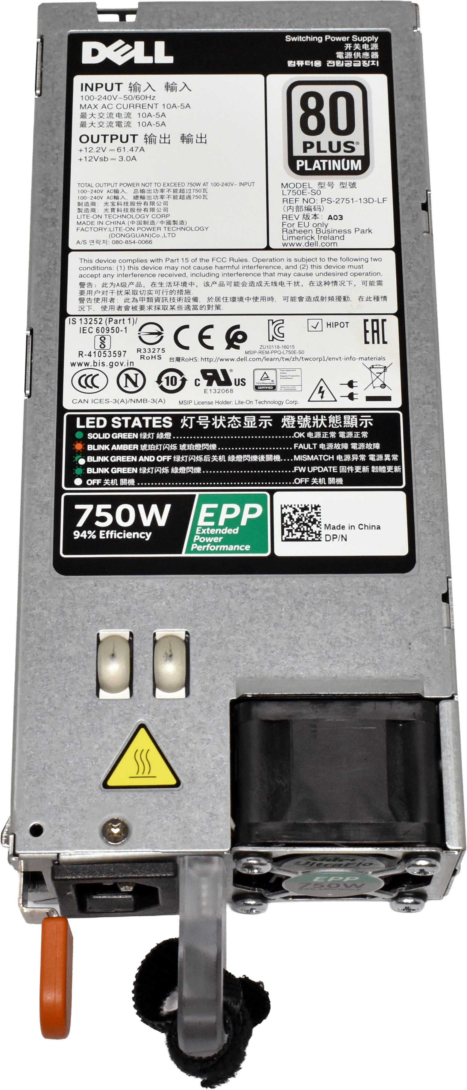 DELL L750E-S0 0HTRH4 0V1YJ6 0KNHJV 08H33M 0953MX 0W8R3C 750W PSU for PowerEdge