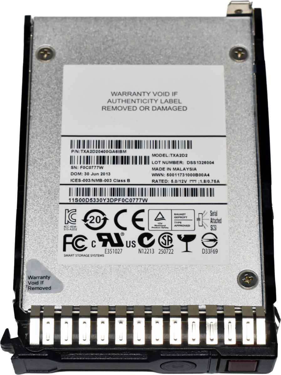 Optimus 400GB 2.5" 6G SAS-2 SSD TXA2D2 TXA2D20400GA6IBM +Caddy