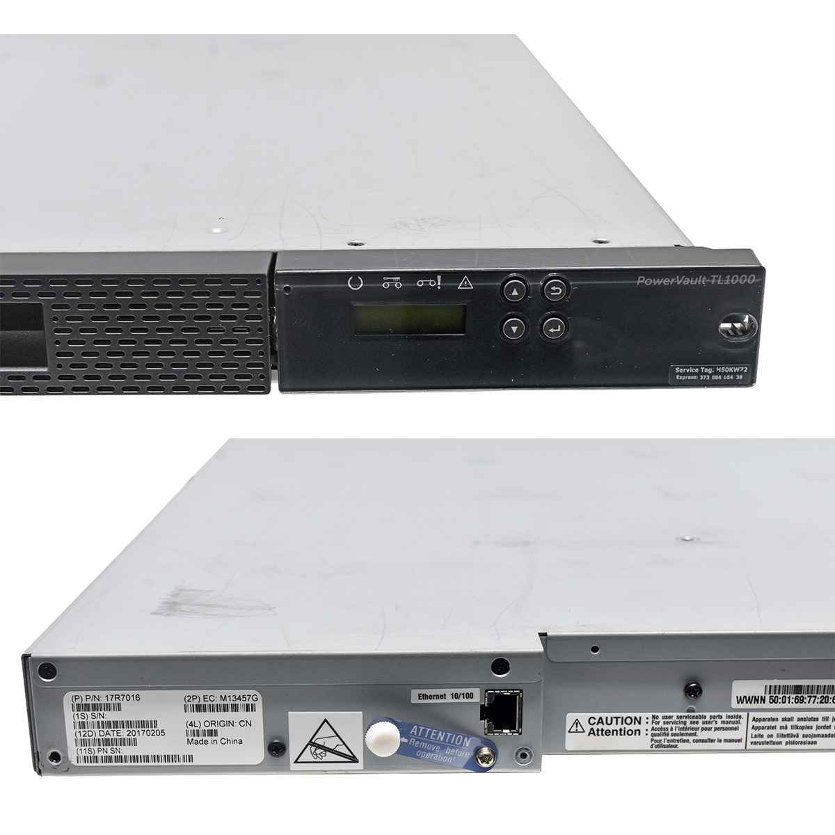 Dell PowerVault TL1000 0F42P0 LTO-7 SAS Tape Autoloader 9 Slots +Rack Ears
