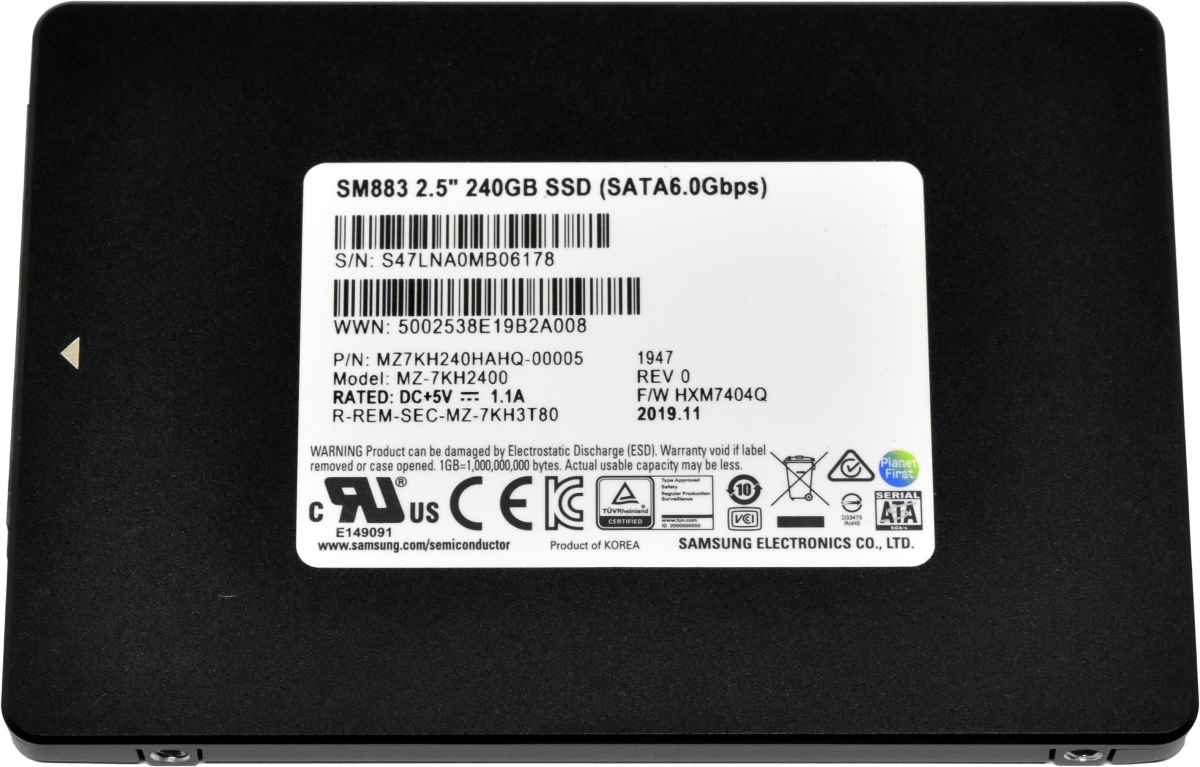 Samsung SM883 240GB MZ7KH240HAHQ MZ-7KH2400 2,5" 7mm 6G SATA SSD
