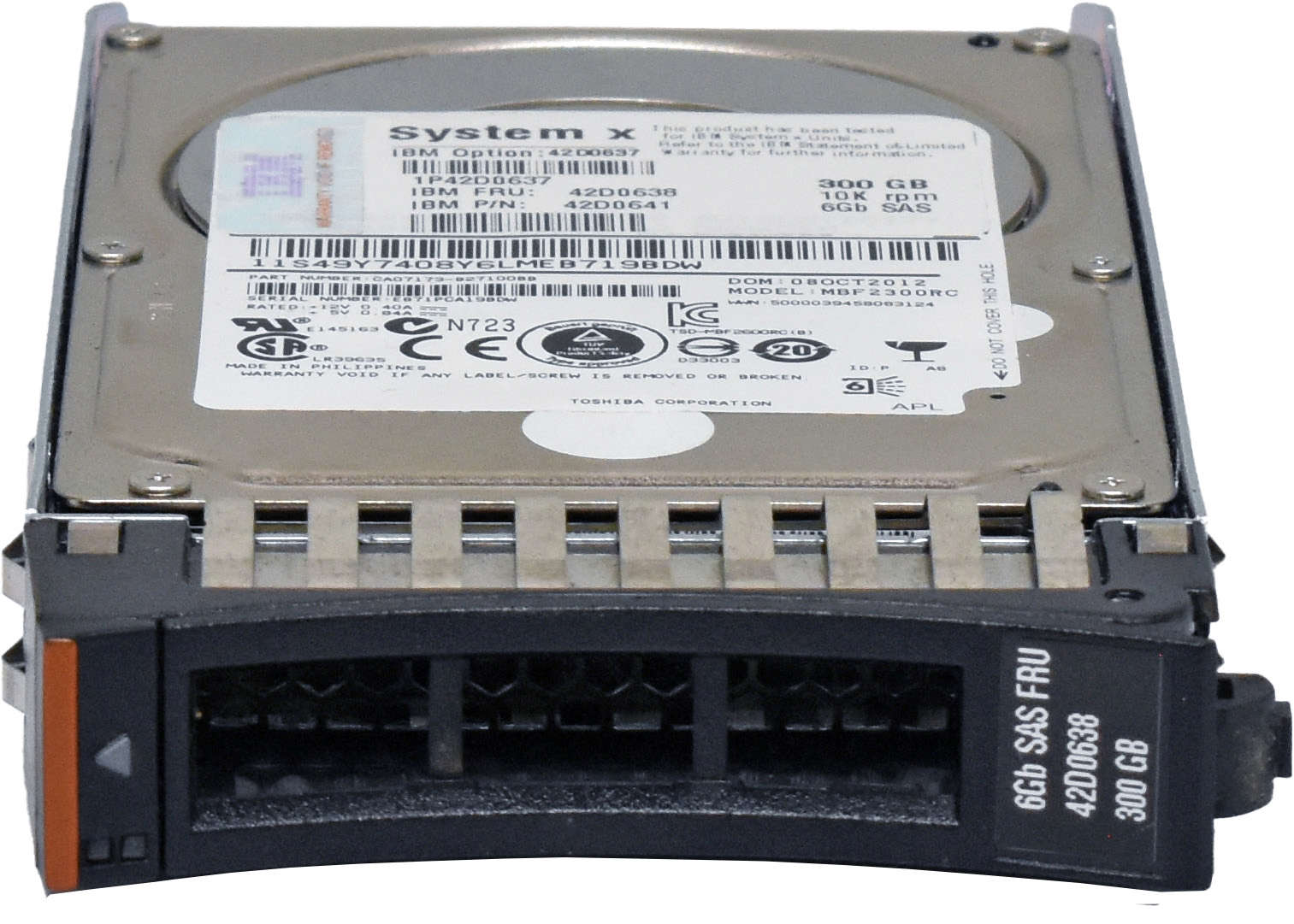 IBM-Toshiba-300GB-42D0638-42D0641-MBF2300RC-2-5-10-003.jpg IBM Toshiba 300GB 42D0638 42D0641 MBF2300RC 2.5" 10K SAS HDD with Caddy