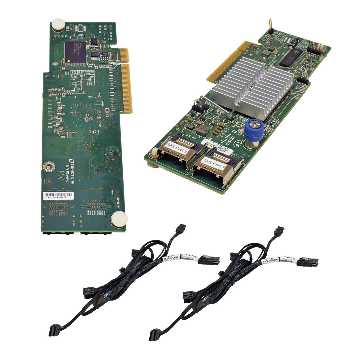 Cisco-PCIe-Mezzanine-Card-74-10149-01-SAS-RAID-Con-001.jpg Cisco PCIe Mezzanine Card 74-10149-01 SAS RAID Controller Karte + 2 Kabel