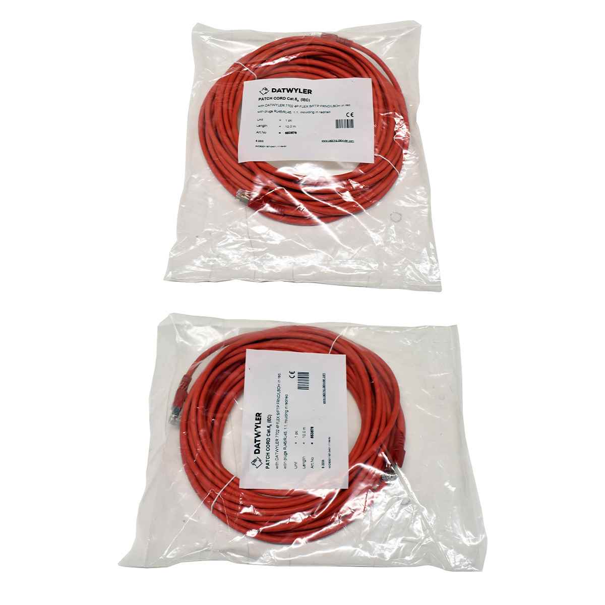 Dätwyler 10m 653676 Copper Patch Cord RJ-45 Cat.6A IEC red NEW NEU Dätwyler 10m 653676 Copper Patch Cord RJ-45 Cat.6A IEC red NEW NEU