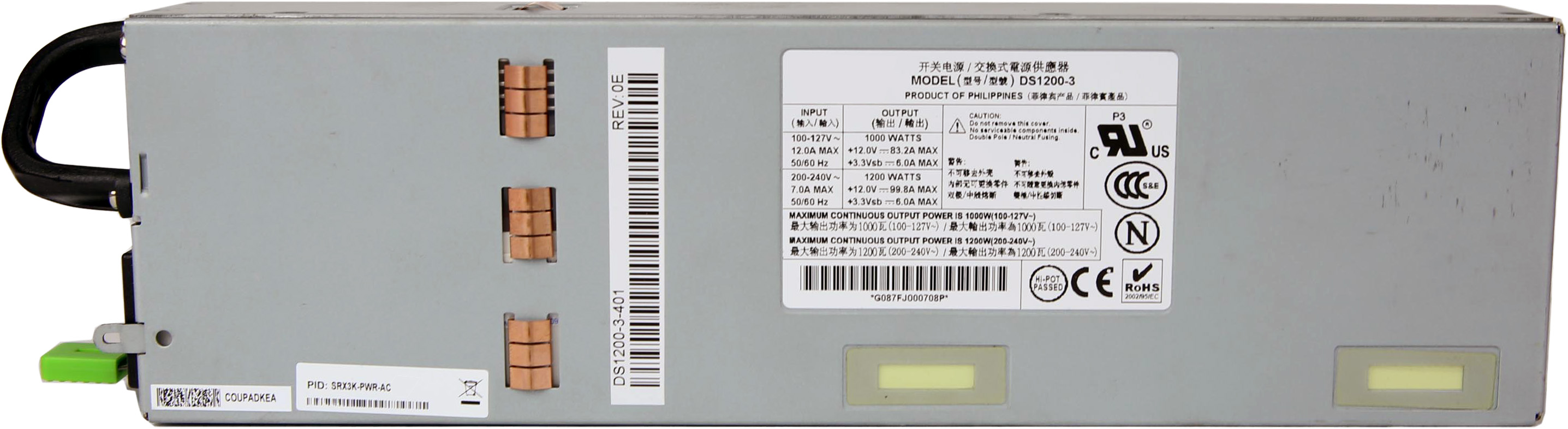 Astec Emerson 1200W PSU DS1200-3 SRX3K-PWR-AC for Juniper EX4500 SRX3400 SRX3600