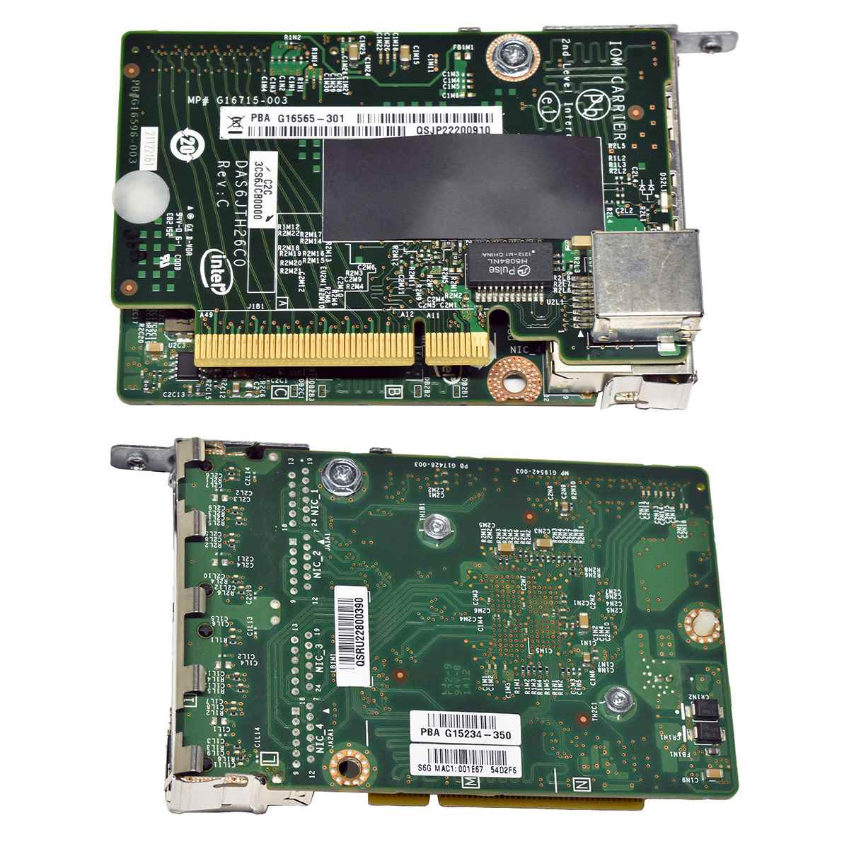 Intel G15234-350 Quad-Port RJ-45 GE NIC + Intel G16565-301 Carrier Card Single-Port RJ-45 GE Intel G15234-350 Quad-Port RJ-45 GE NIC + Intel G16565-301 Carrier Card Single-Port RJ-45 GE