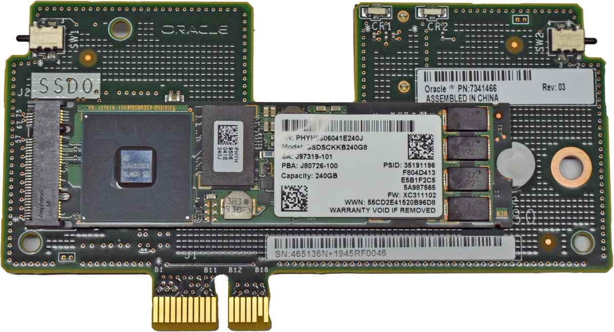 Oracle Intel SSDSCKKB240G8 240GB M.2 SSD with 7341466 Carrier Board Oracle Intel SSDSCKKB240G8 240GB M.2 SSD with 7341466 Carrier Board
