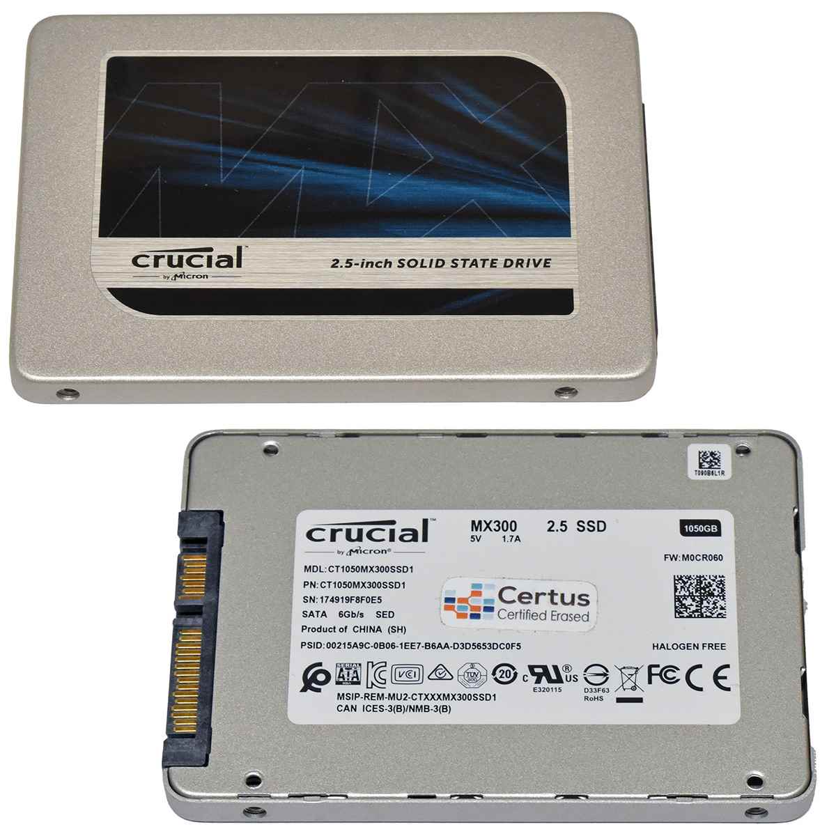 Crucial MX300 1050GB 2.5 Zoll SATA 6Gb/s SSD CT1050MX300SSD1