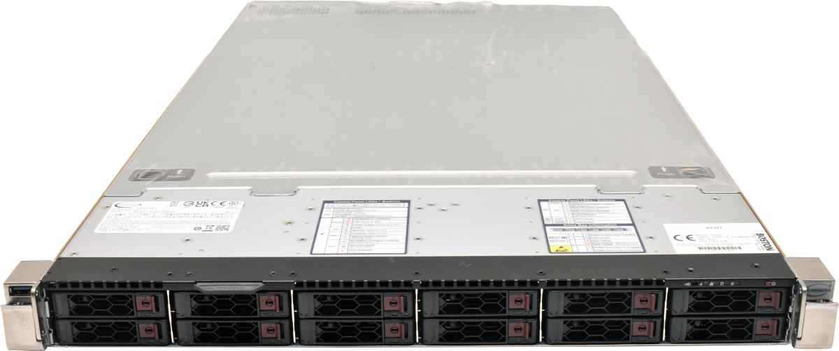 Supermicro CSE-119 1U Rack Server Mainboard X12DPU-6 2x Intel Silver 4314 CPU 256GB RAM 4x 3.2TB NVMe 12 Bay 2.5 Zoll incl. Rails OVP