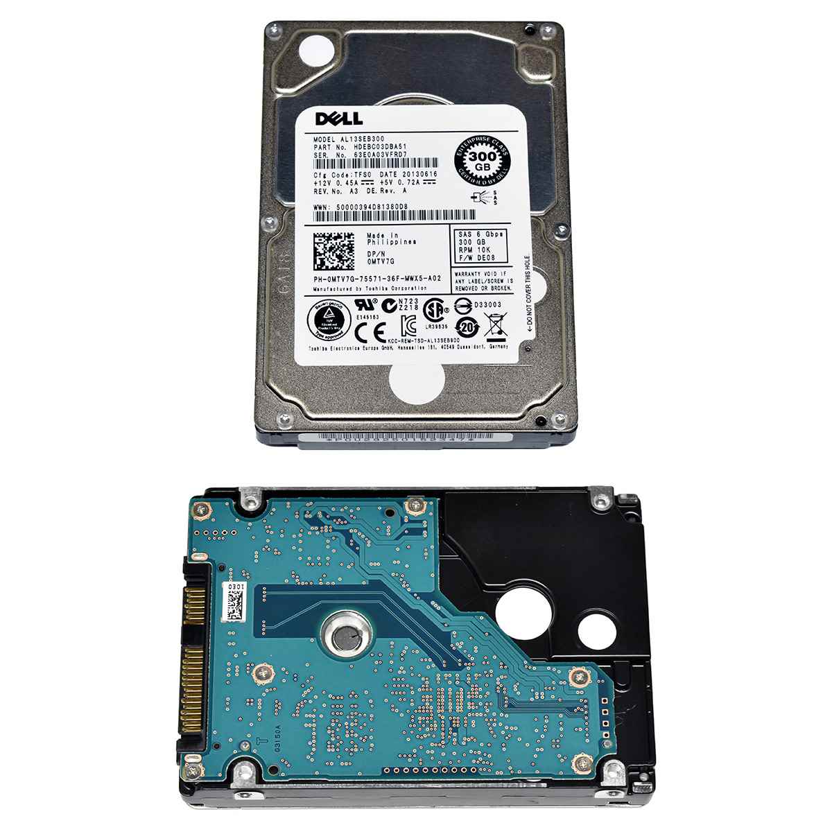 Dell Toshiba 300GB 0MTV7G AL13SEB300 6G 2.5" 10K SAS HDD