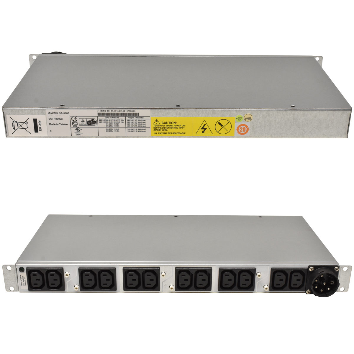 IBM PDU 39J1183 39J8925 12x C13 3 Phasen mit Halterung IBM PDU 39J1183 39J8925 12x C13 3 Phasen mit Halterung