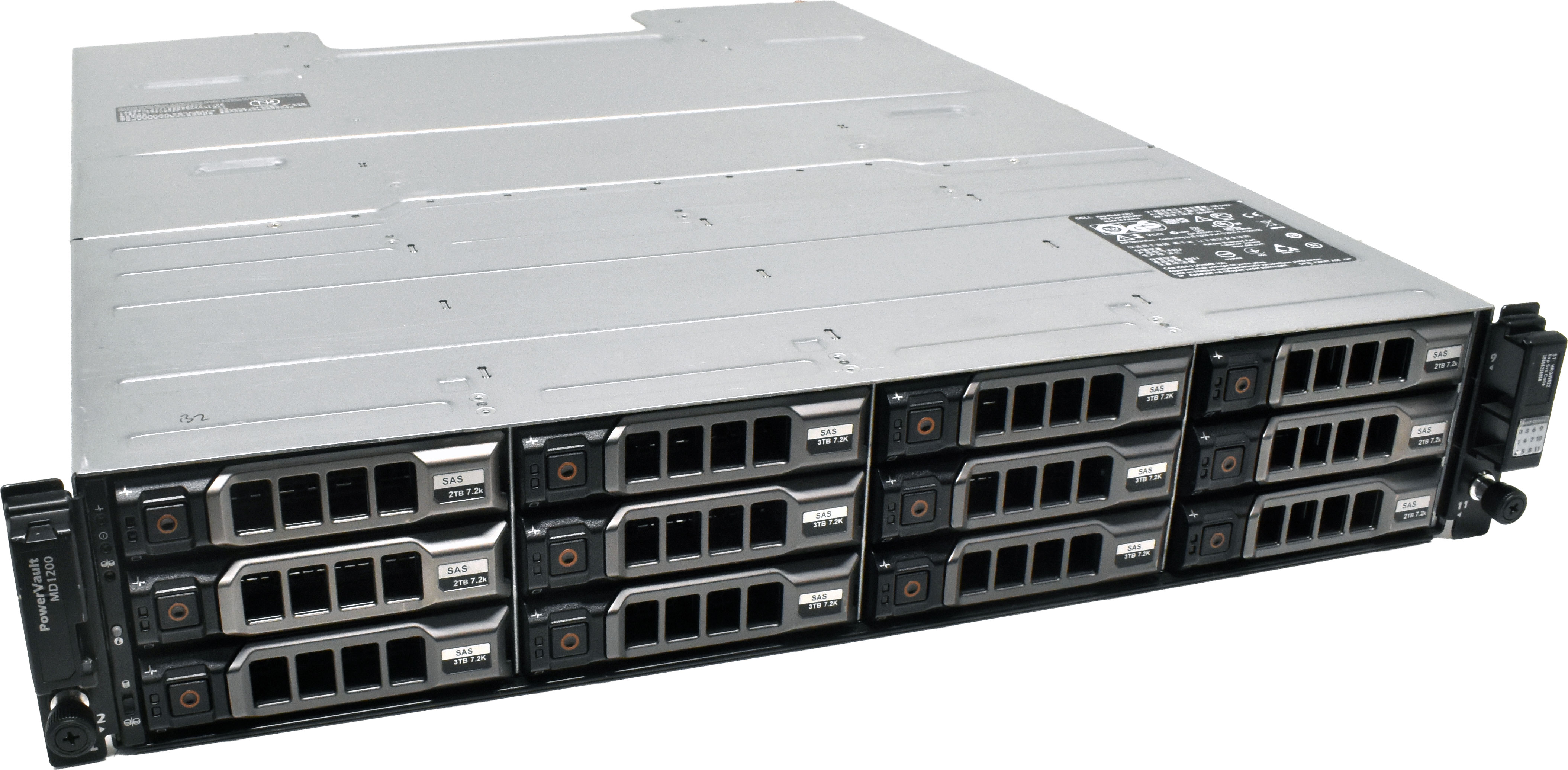 Dell PowerVault MD1200 2U 2x E01M001 6Gbps 2x 600W PS 31TB SAS 12xBay 3.5 LFF