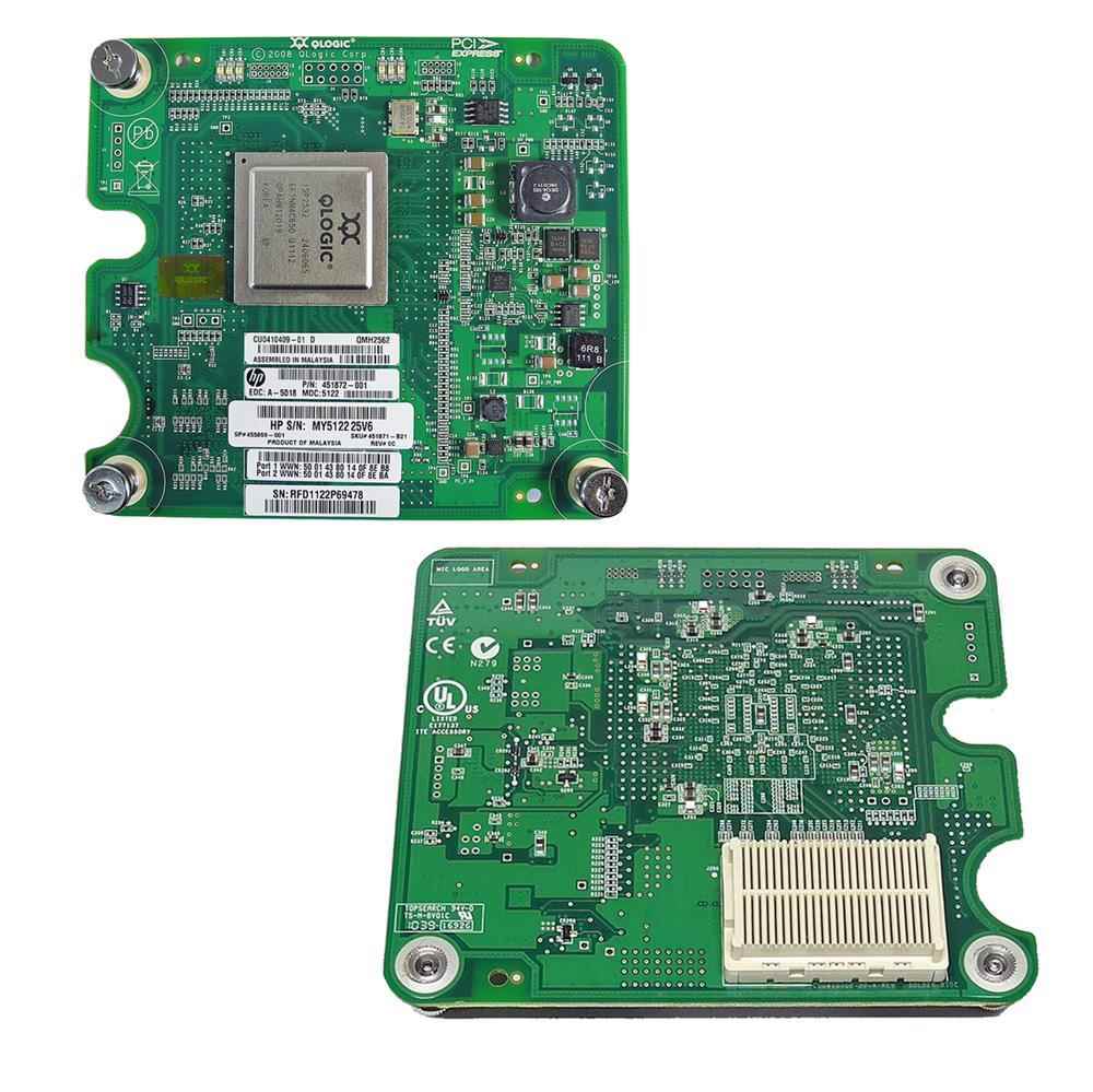 HP QLogic QMH2562 FC Dual-Port 8GB Mezzanine Card 451872-001 455869-001 HP QLogic QMH2562 FC Dual-Port 8GB Mezzanine Card 451872-001 455869-001