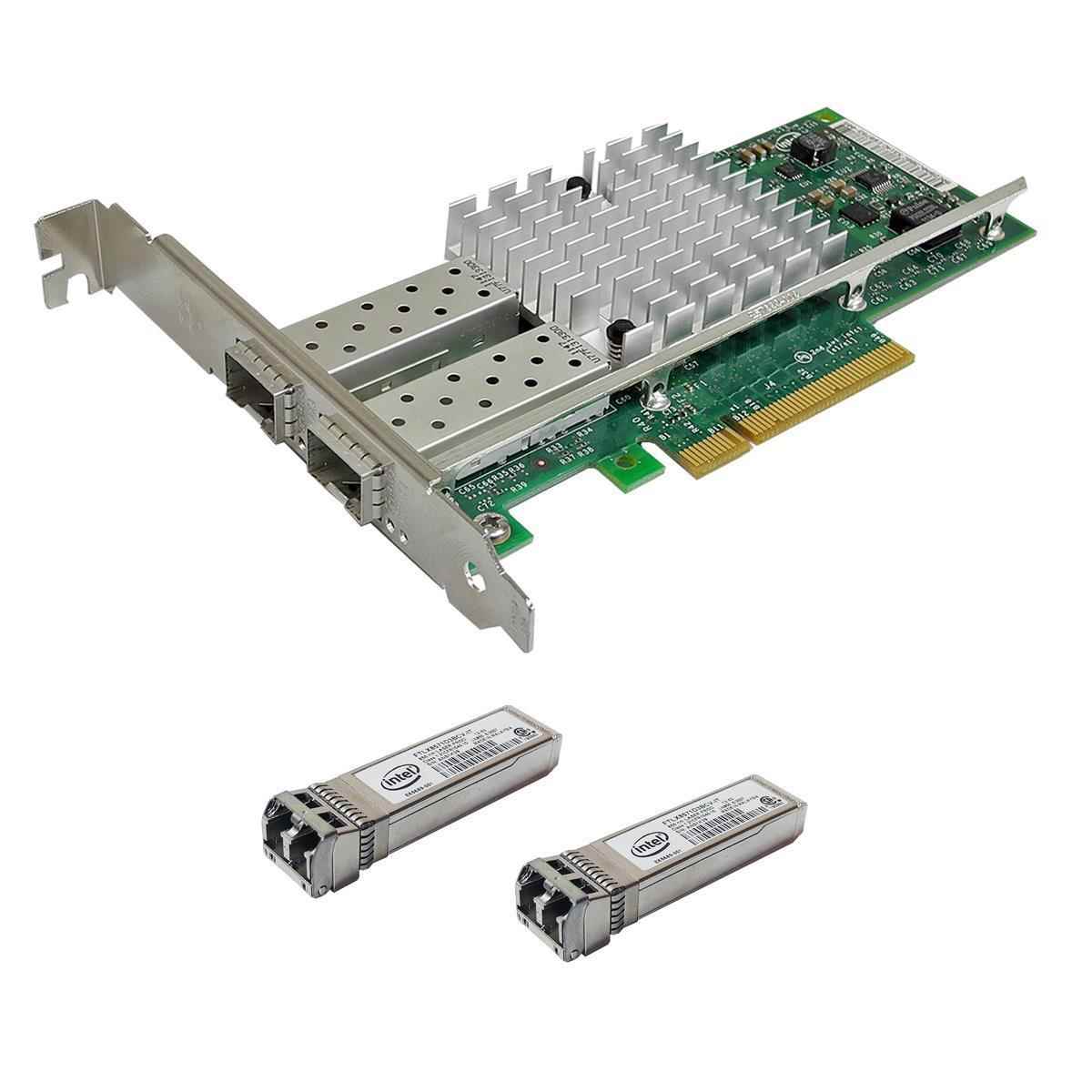 DELL Intel X520-DA2 FC Dual-Port 10GbE PCIe x8 Netzwerkkarte 0XYT17 FP +2x SFP DELL Intel X520-DA2 FC Dual-Port 10GbE+2x SFP PCIe x8 Netzwerkkarte 0942V6 FP