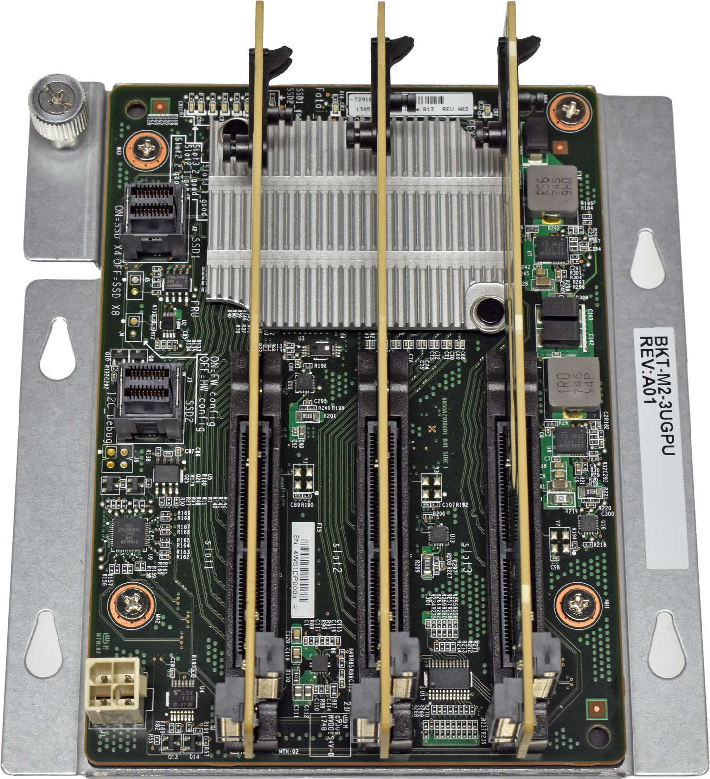 ZT-Systems-BKT-M2-3UGPU-T2918601-3-Port-NVMe-BOSS-004.jpg ZT Systems BKT-M2-3UGPU T2918601 3-Port NVMe BOSS Card +M.2 Expansion Cards for Server Storage Z17C31601B