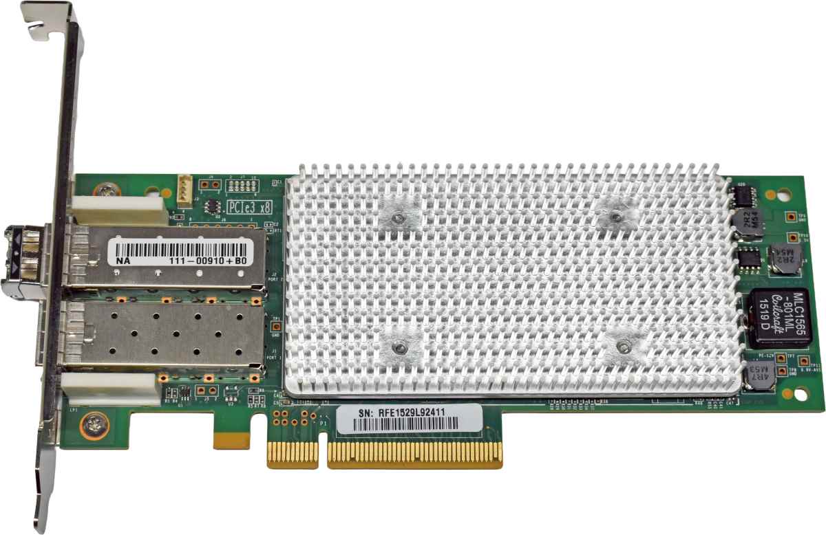 NetApp QLogic QLE2672 111-00910+B0 Dual-Port 16G SFP+ FC Server Adapter PCIe 3.0 x8 FP +Mini GBIC