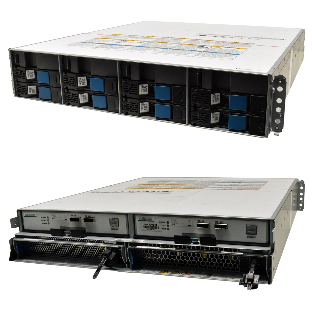 Hitachi Drive Box DF-F850-DBL 12x LFF 3,5" 2x I/O Card DBMS6 3285196-A 2x PSW 2U mit Caddys Hitachi Drive Box DF-F850-DBL 12x LFF 3,5" 2x I/O Card DBMS6 3285196-A 2x PSW 2U mit Caddys