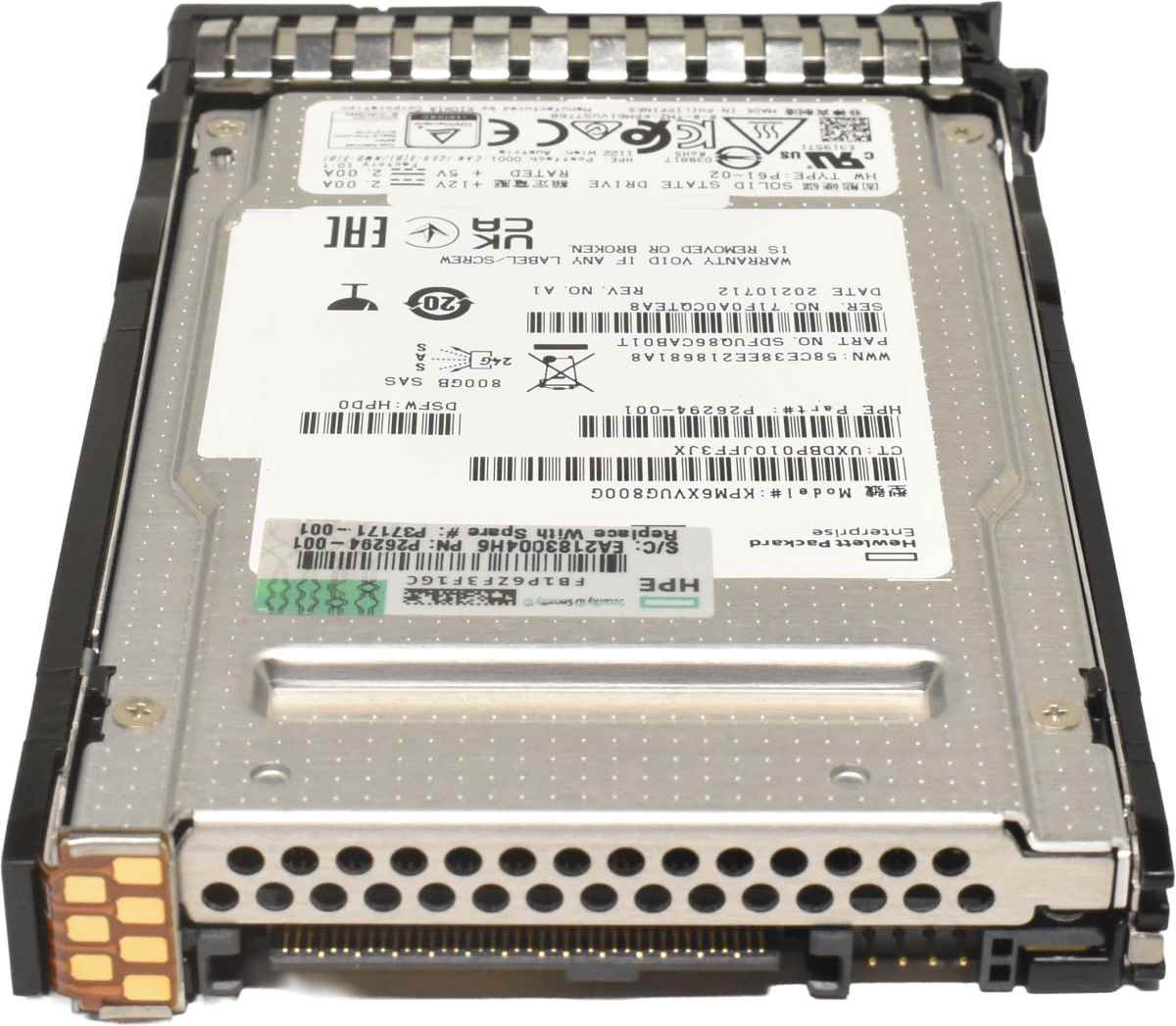 HP 800GB KPM6XVUG800G 2.5" 24G SAS SSD P37171-001 P26294-001 Gen10 & Gen10 Plus