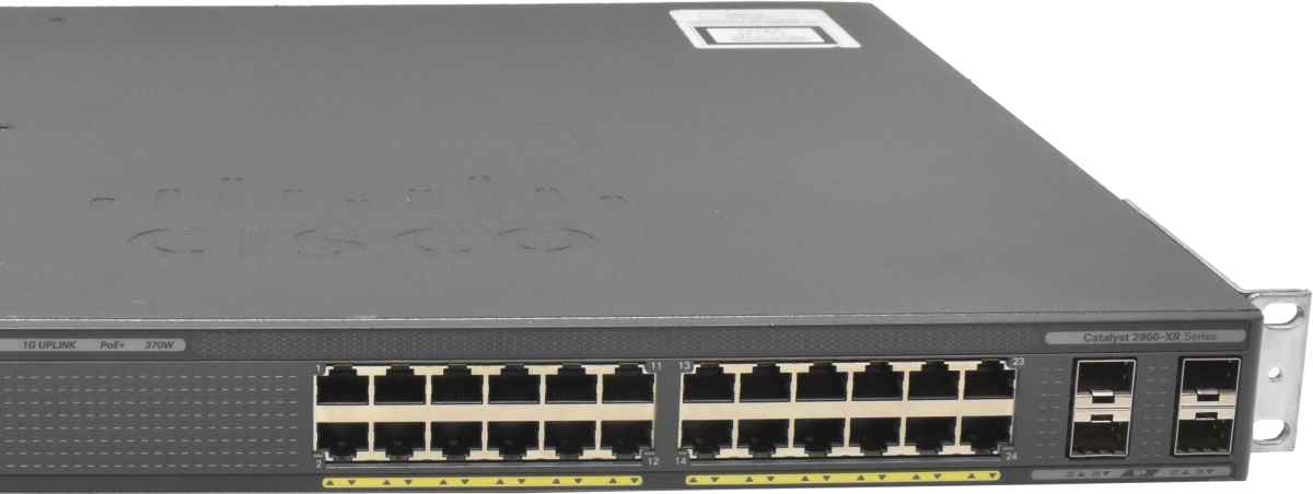 Cisco WS-C2960XR-24PS-I 24-Port PoE+ GE 4-Port SFP GE 1x PSU Rack Ears Cisco WS-C2960XR-24PS-I 24-Port PoE+ GE 4-Port SFP GE 1x PSU Rack Ears