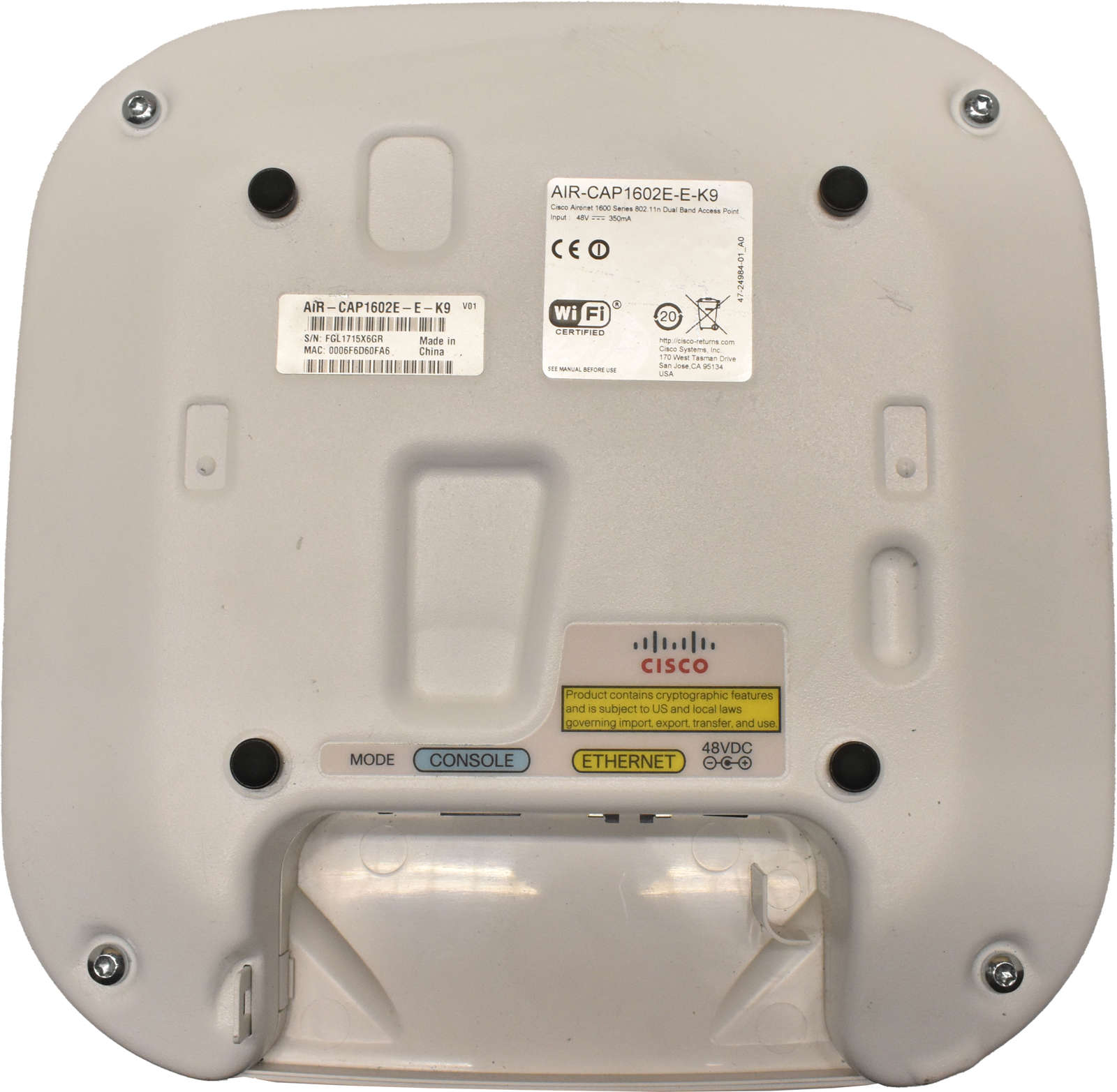 Cisco-AccessPoint-AIR-CAP1602E-E-K9-Dual-Band-006.jpg Cisco AccessPoint AIR-CAP1602E-E-K9 Dual Band