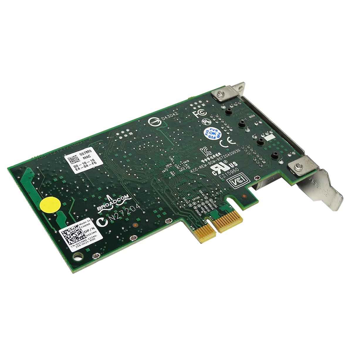 Dell 0557M9 BroadCom 5720 Dual-Port PCIe x1 GbE Netzwerkkarte HP BroadCom 332T Dual-Port PCIe x1 GbE Netzwerkkarte 616012-001 LP