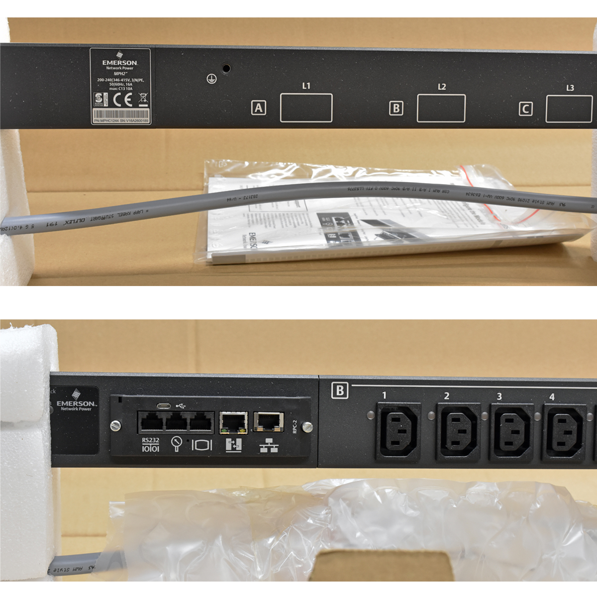 Emerson MPH2-ECV_4P5W-16A_24N MPHC1244 3-Phase 16A Null HE PDU 24x C13 Neuwertig Emerson MPH2-ECV_4P5W-16A_24N MPHC1244 3-Phase 16A Null HE PDU 24x C13 Neuwertig