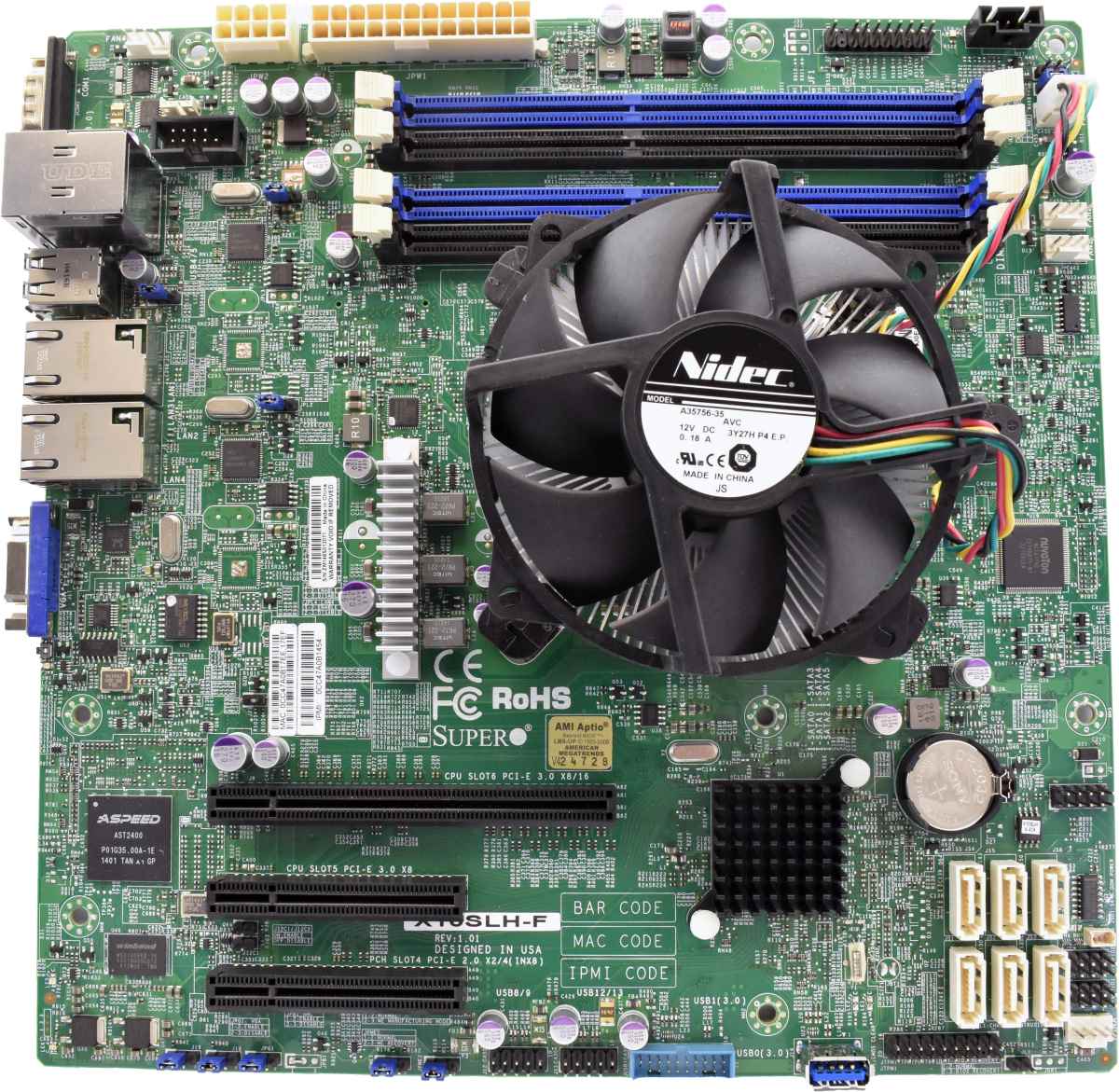 Supermicro ATX Mainboard X10SLH-F Rev.1.01 1x LGA-1150 H3 Socket 1x CPU Kühler