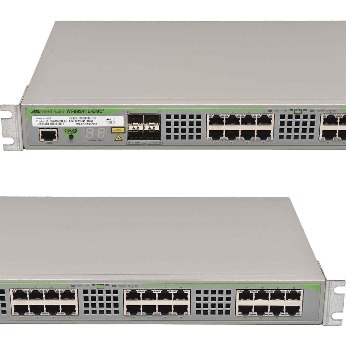 Allied Telesis AT-9924TL-EMC2 24-Port GE Switch 4x SFP Rack Ears Allied Telesis AT-9924TL-EMC2 24-Port GE Switch 4x SFP Rack Ears