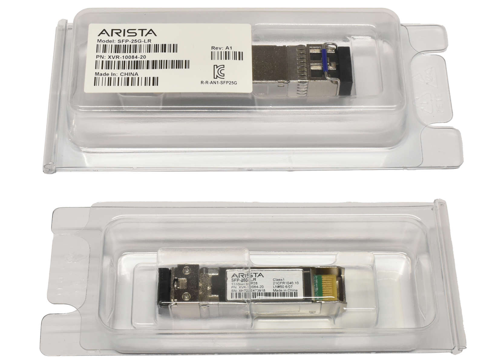 Arista-Original-GBIC-SFP-25G-LR-25Gbps-SFP28-1310n-005.jpg Arista Original GBIC SFP-25G-LR 25Gbps SFP28 1310nm 10km XVR-10084-20 Rev: A1 Neu