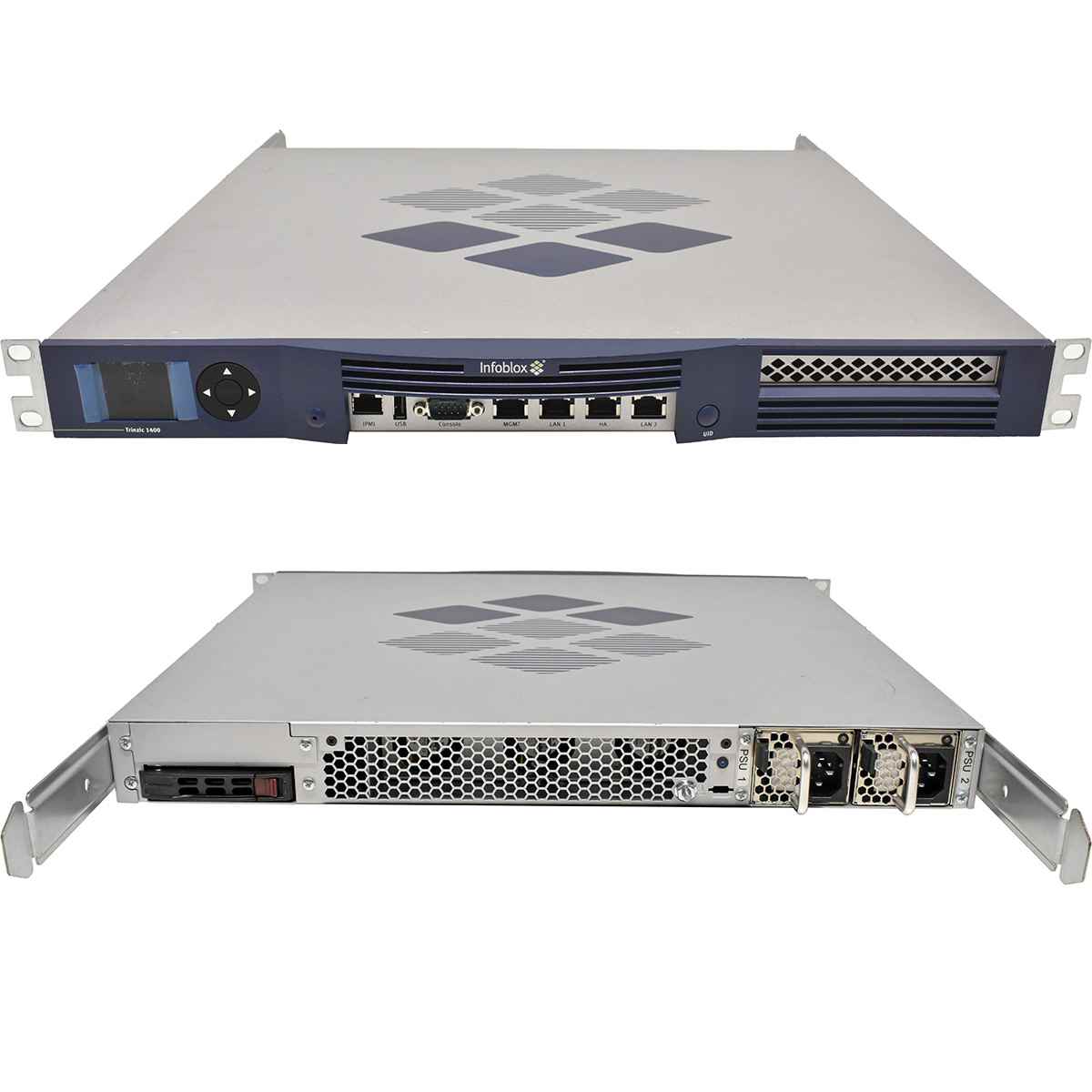Infoblox Trinzic 1400 Reporting Appliance TE-1410-NS1MSGRID-AC + Mount Brackets no HDD