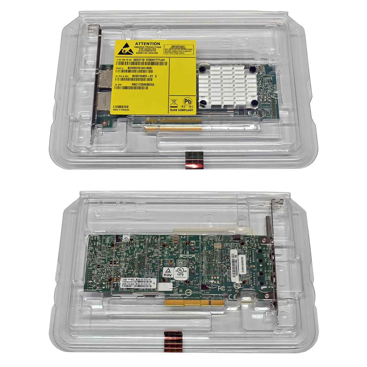 IBM Dual Port EN0X 10Gb/s BaseT RJ45 PCIe x8 FC Server Adapter 00E2718 BCM957810A1008I IBM Dual Port EN0X 10Gb/s BaseT RJ45 PCIe x8 FC Server Adapter 00E2718 BCM957810A1008I