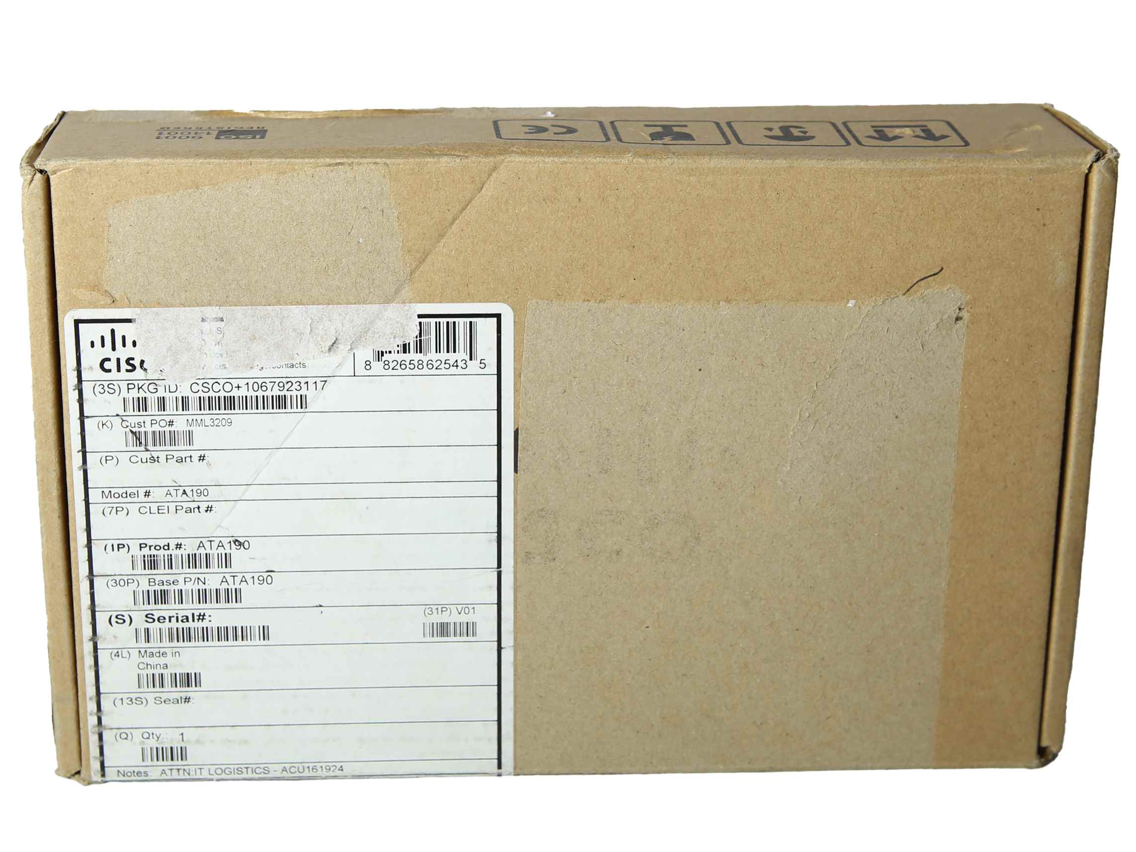 Cisco ATA190 74-12086-01 VoIP UC2 Port Handset zu Ethernet Telefonadapter mit Netzteil und US Adapter, Neuwertig