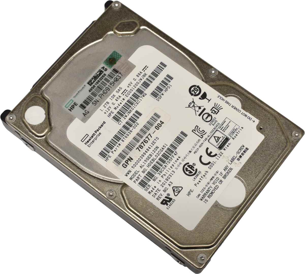 HP 1.2TB 2.5" 12G 10K SAS HDD Festplatte EG001200JWJNK 876936-002