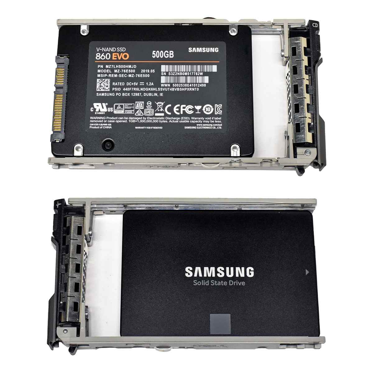 Samsung 860 EVO MZ-76E500 500GB 2.5 Zoll SATA SSD MZ7LH500HMJD w Caddy