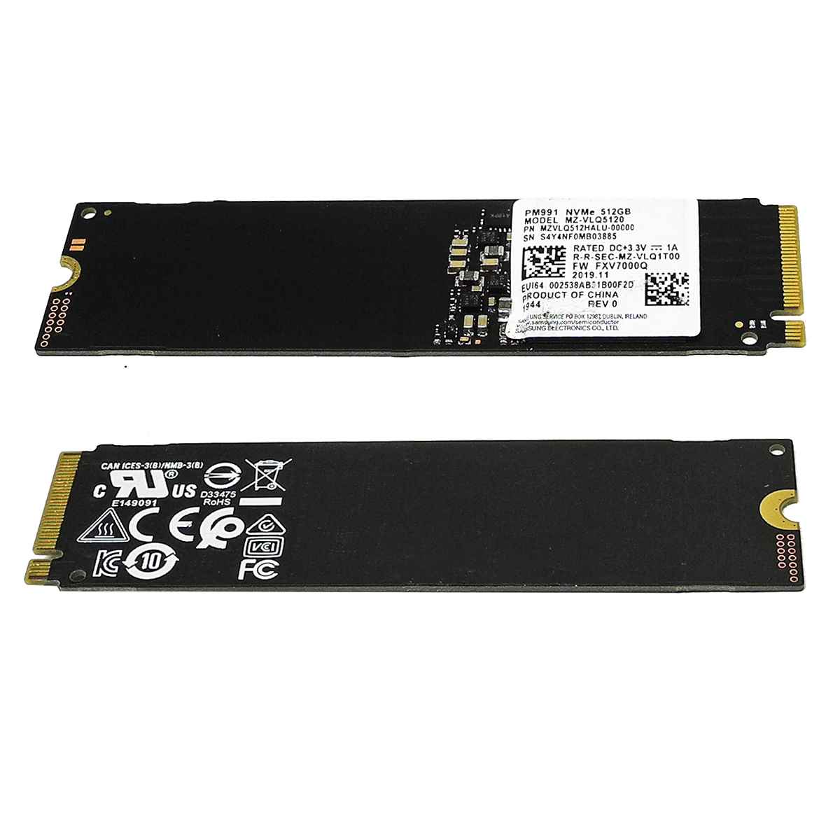 Samsung PM991 MZ-VLQ5120 SSD 512GB M.2 2280 PCIe Gen3.0 x4 NVMe