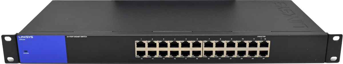 Linksys LGS124 V2 24-Port RJ-45 unmanaged GE Switch +Rack Ears Linksys LGS124 V2 24-Port RJ-45 unmanaged GE Switch +Rack Ears