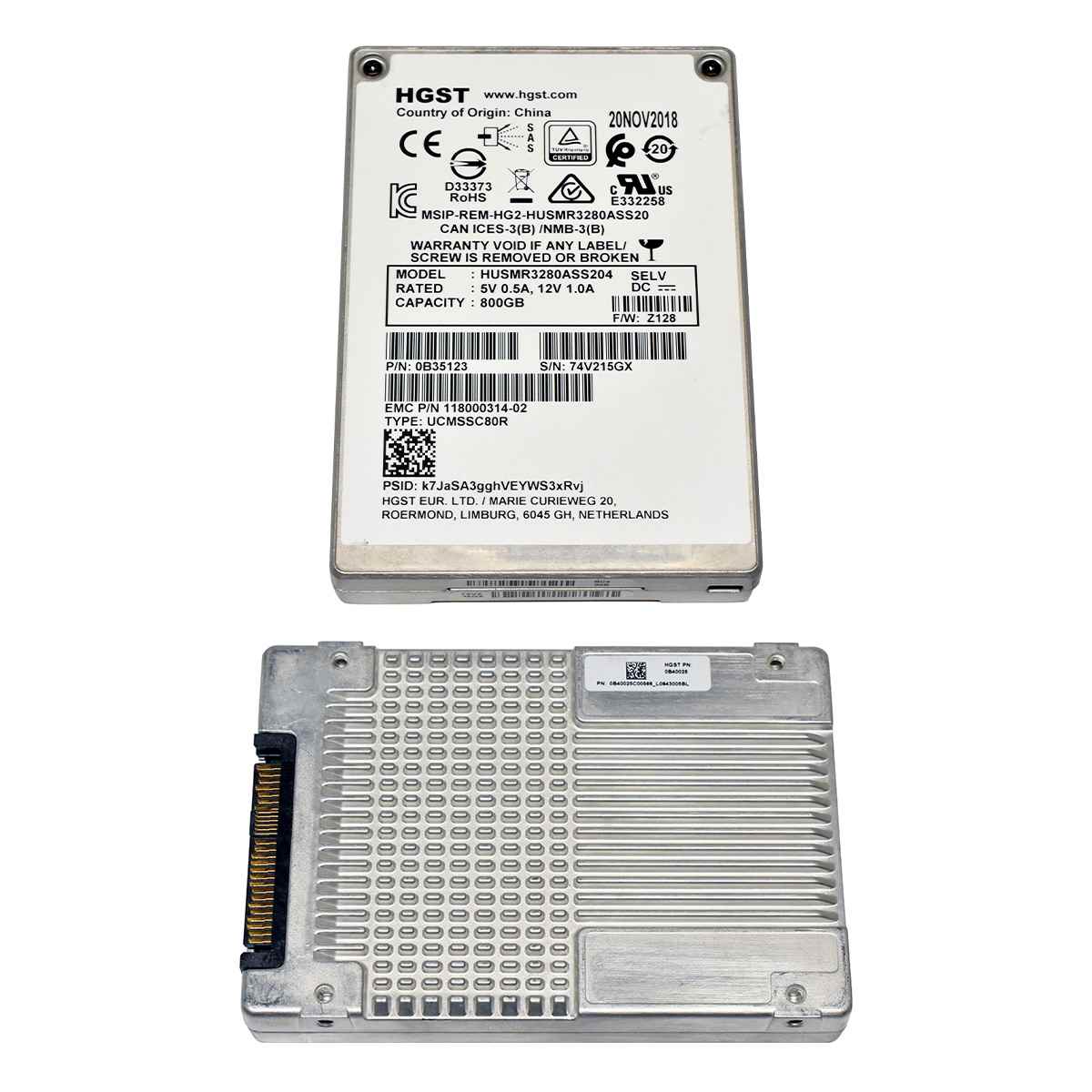 Dell EMC HGST 800GB 2.5" 12G SAS SSD 0B35123 HUSMR3280ASS204 EMC Data Domain