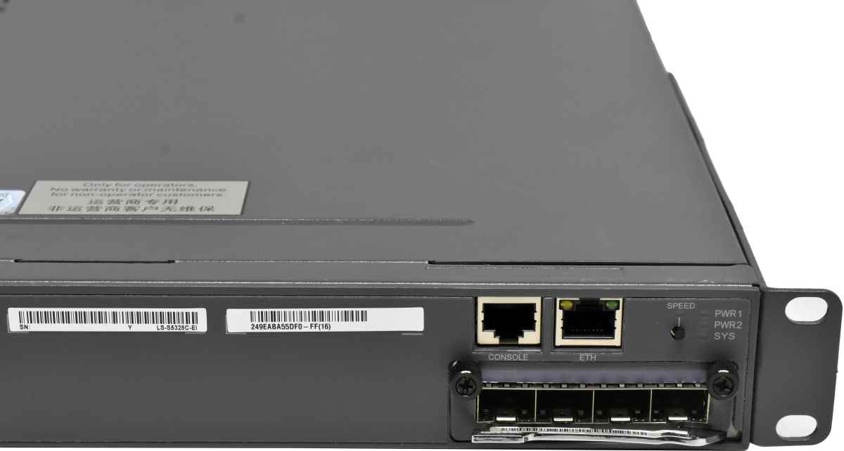 Huawei Quidway S5300 Series S5328C-EI 24-Port RJ-45 GE Switch +Module LS5D00E4GF01 +Rack Ears Huawei Quidway S5300 Series S5328C-EI 24-Port RJ-45 GE Switch +Module LS5D00E4GF01 +Rack Ears