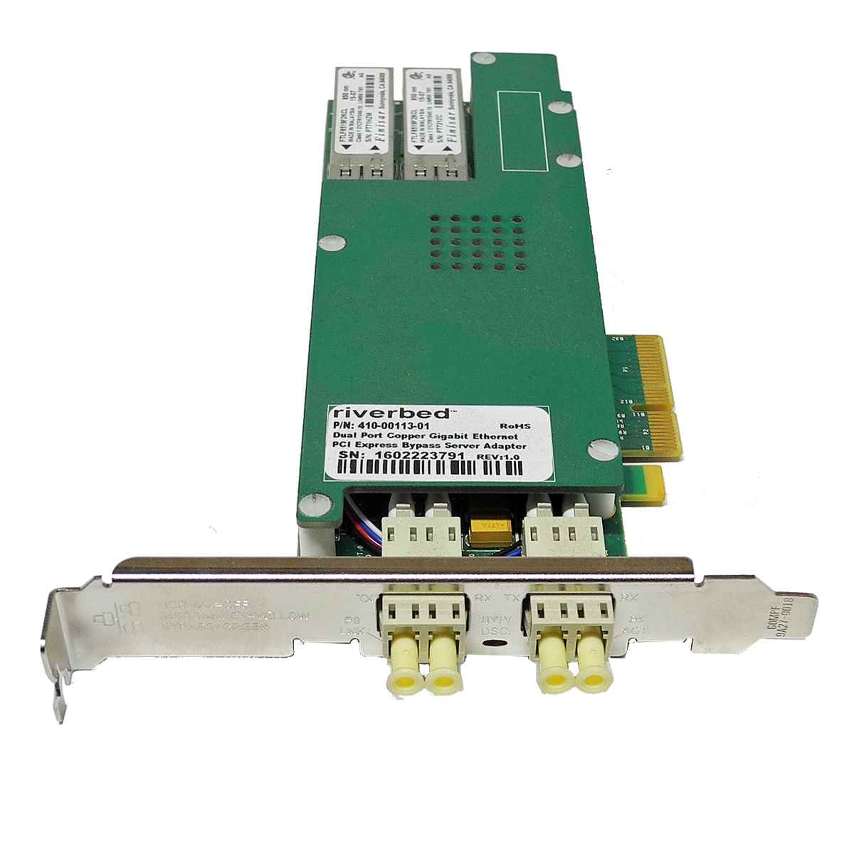 Riverbed Dual-Port Fibre Channel 1GbE PCIe x4 MMF Network Card 410-00113-01 Riverbed Dual-Port Fibre Channel 1GbE PCIe x4 MMF Network Card 410-00113-01