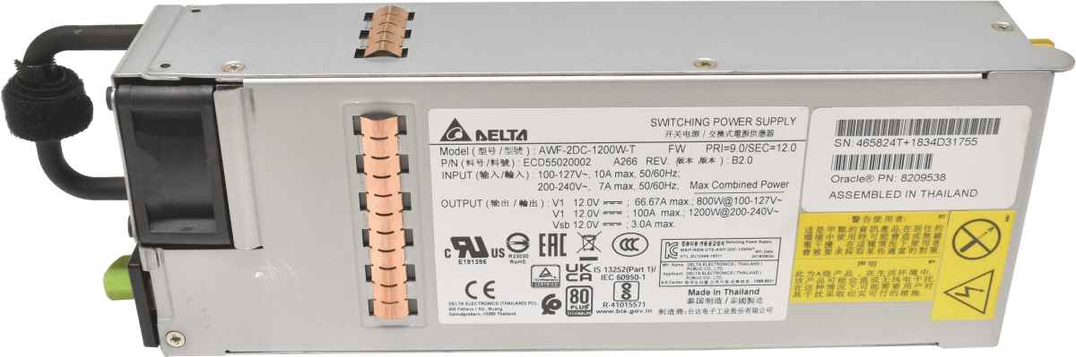 Sun Oracle Delta 1200W PSU / Netzeil AWF-2DC-1200W-T 8209538 für X7-2, X8-2 Chassis Sun Oracle Delta 1200W PSU / Netzeil AWF-2DC-1200W-T 8209538 für X7-2, X8-2 Chassis